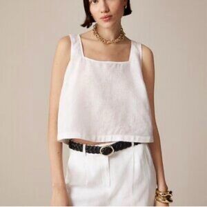 NWT J.Crew Squareneck button-back top in linen
Size M